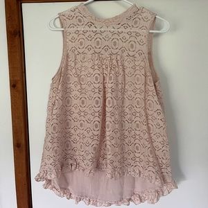 Medium pink lace RO&DE tank top